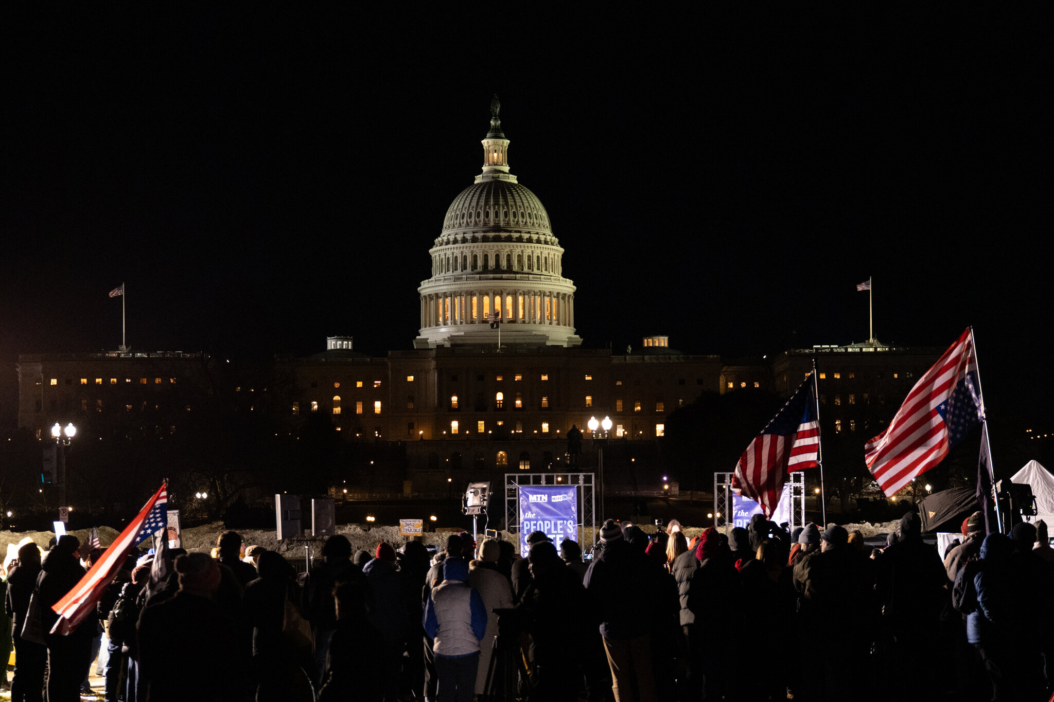 Democrats, Boycotting Trump’s Speech, Rally Outside the Capitol