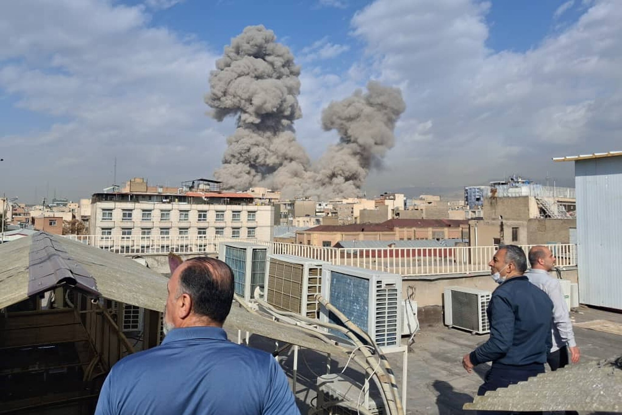 Smoke-Filled Skies and Crowded Bomb Shelters After Iran Is Attacked