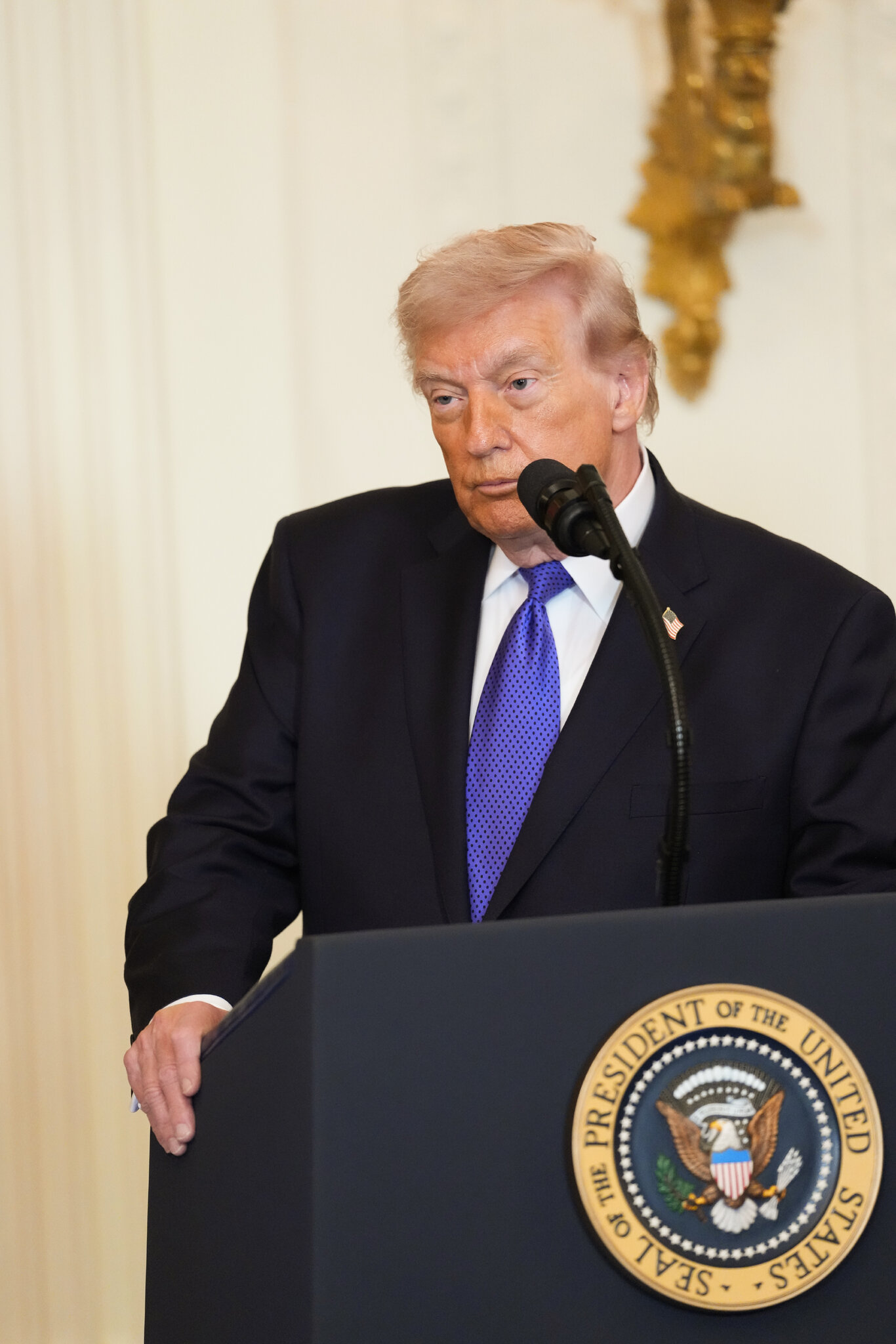 In First Appearance Since Taking the Country to War, Trump Is Business as Usual