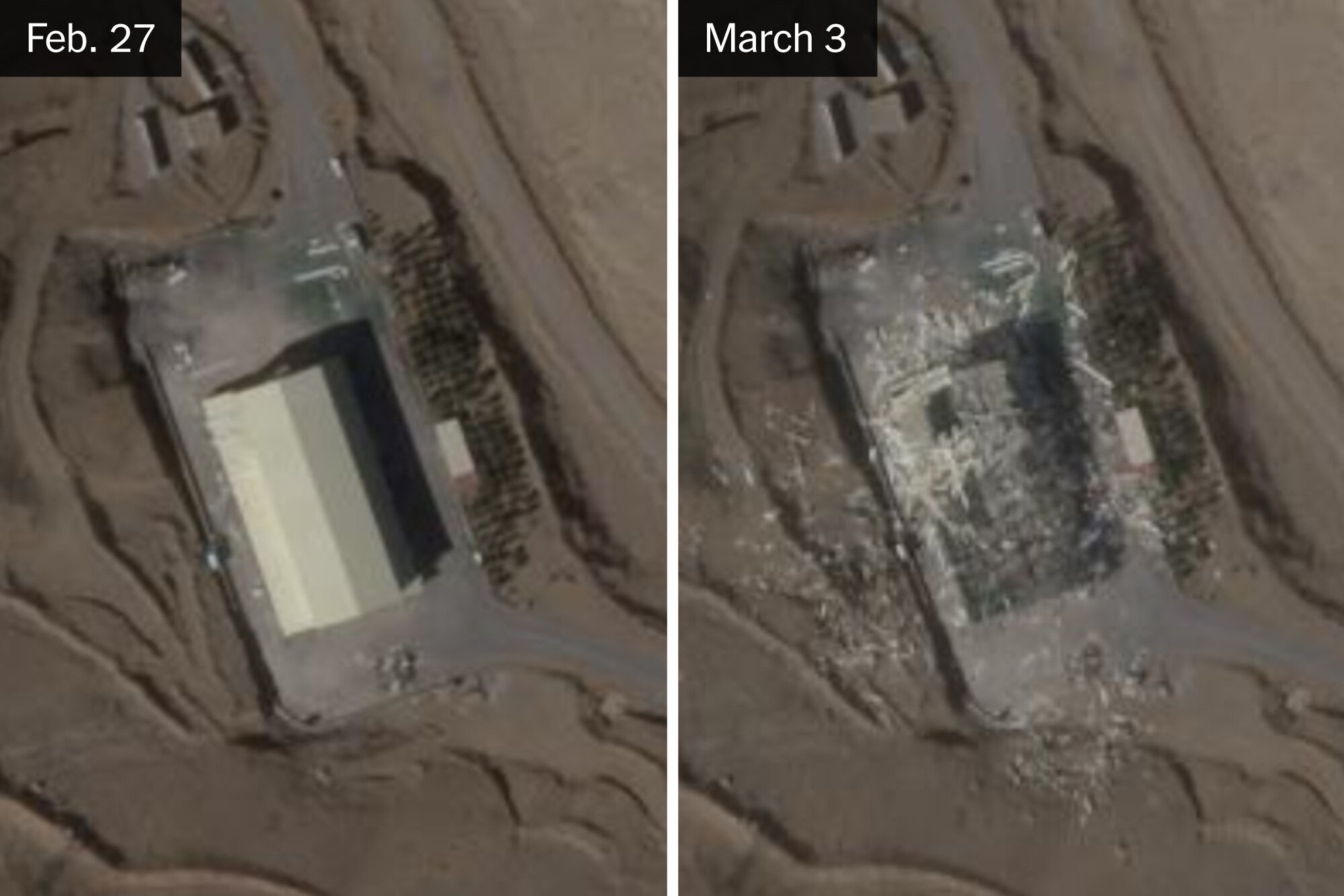 Here’s what satellite images show on efforts to destroy Iran’s ballistic missiles.