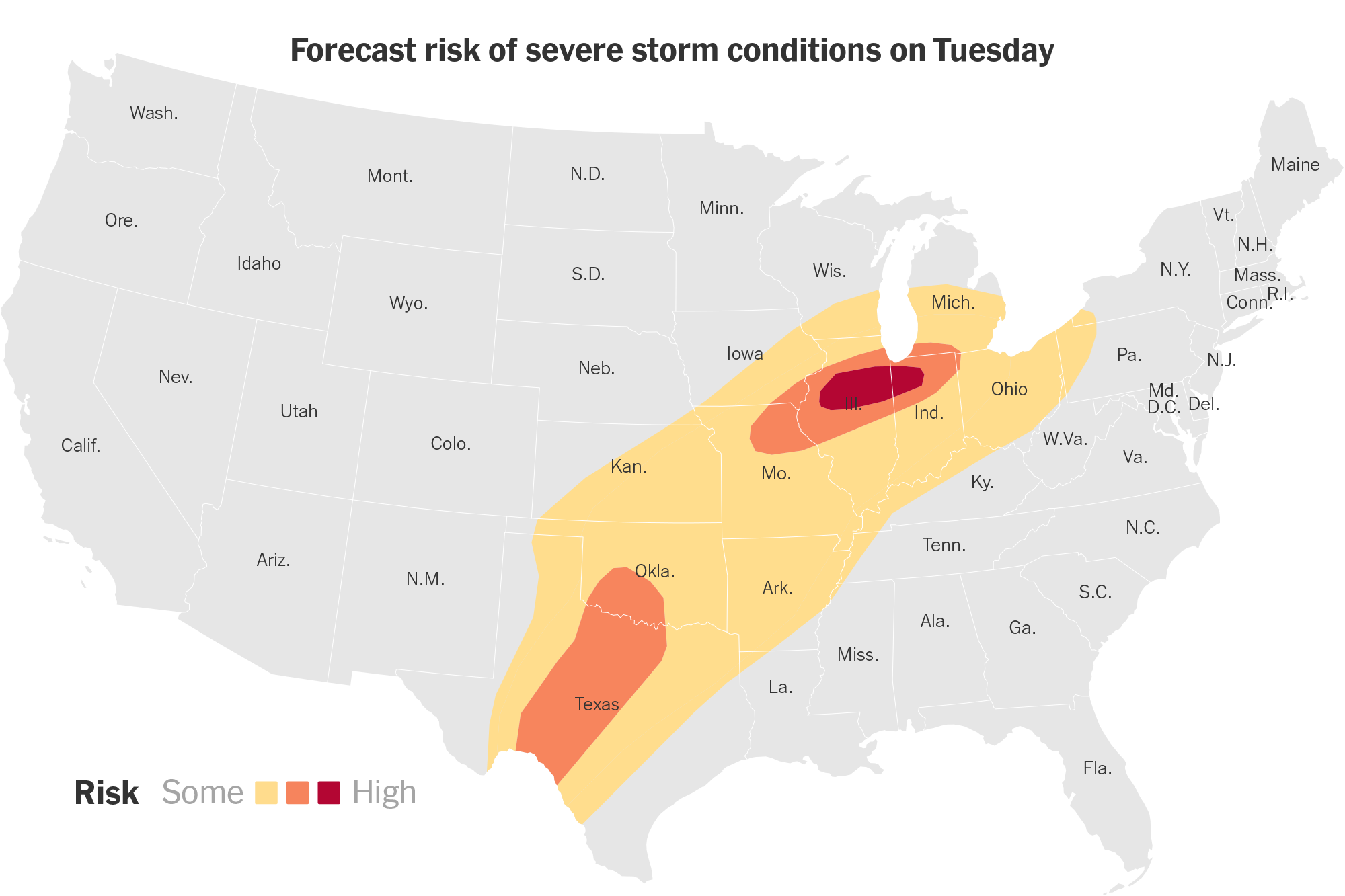 Intense Storms in the Midwest Threaten to Bring Tornadoes and Hail on Tuesday