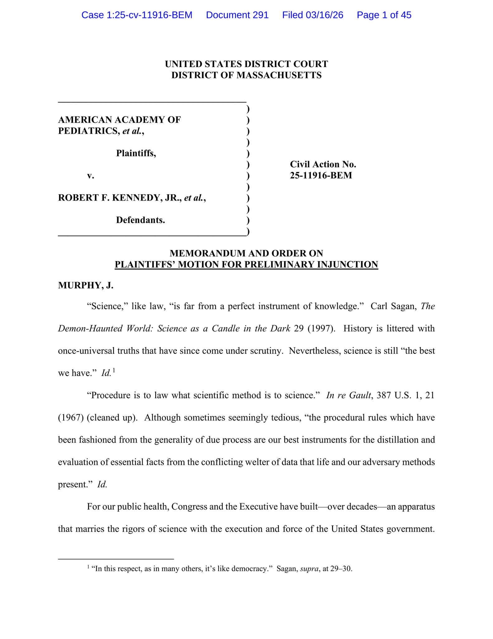 U.S. Court Ruling Against R.F.K. Jr.’s Vaccine Policies