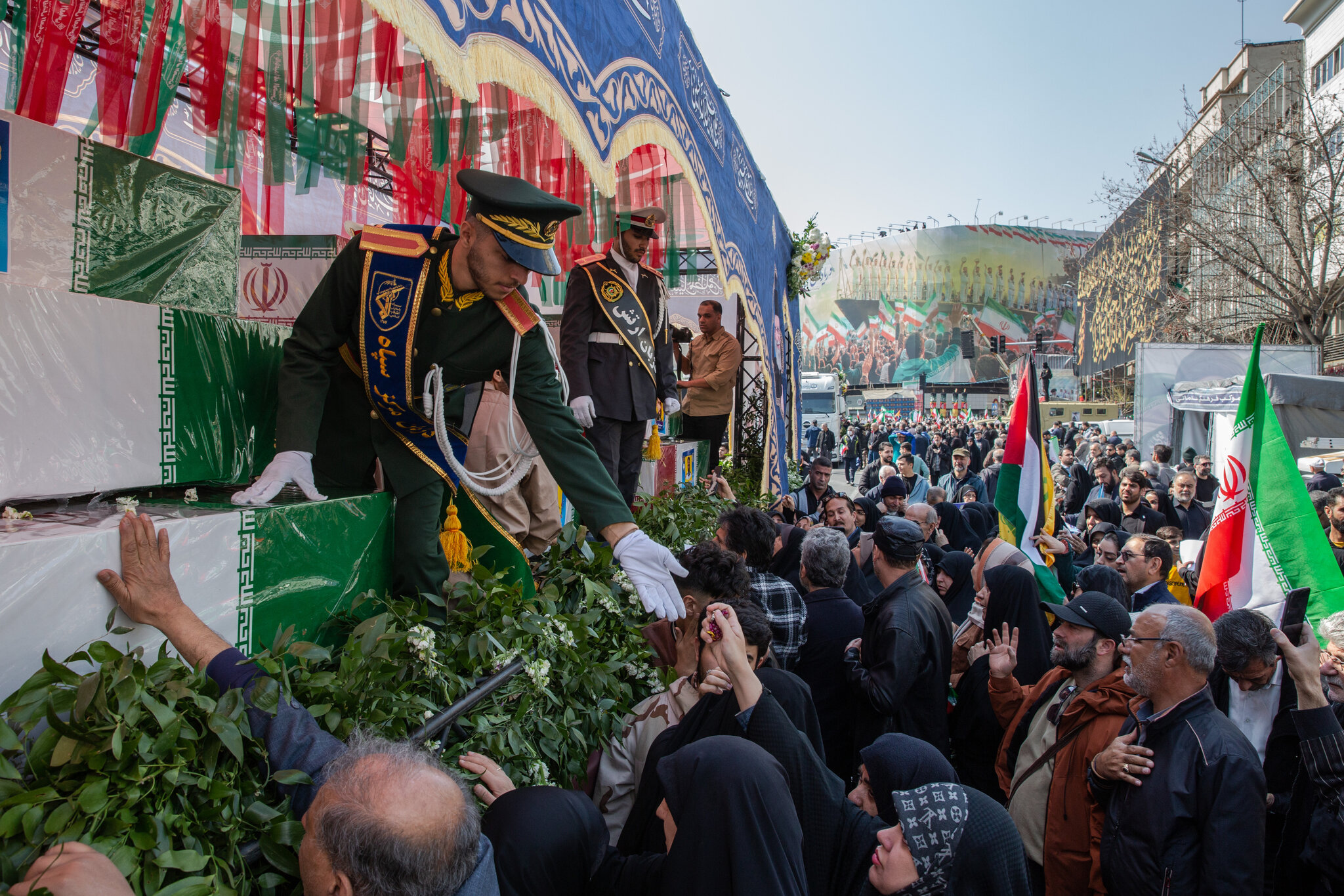 Iran Turns Out for Funeral for Those Killed in Strikes