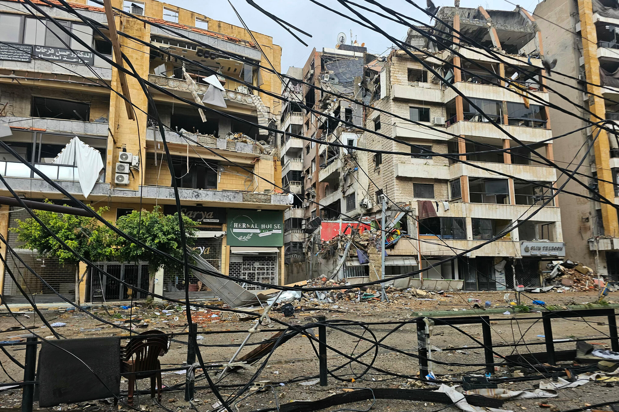Heavy storms in Beirut cap a morning of ongoing Israeli strikes.