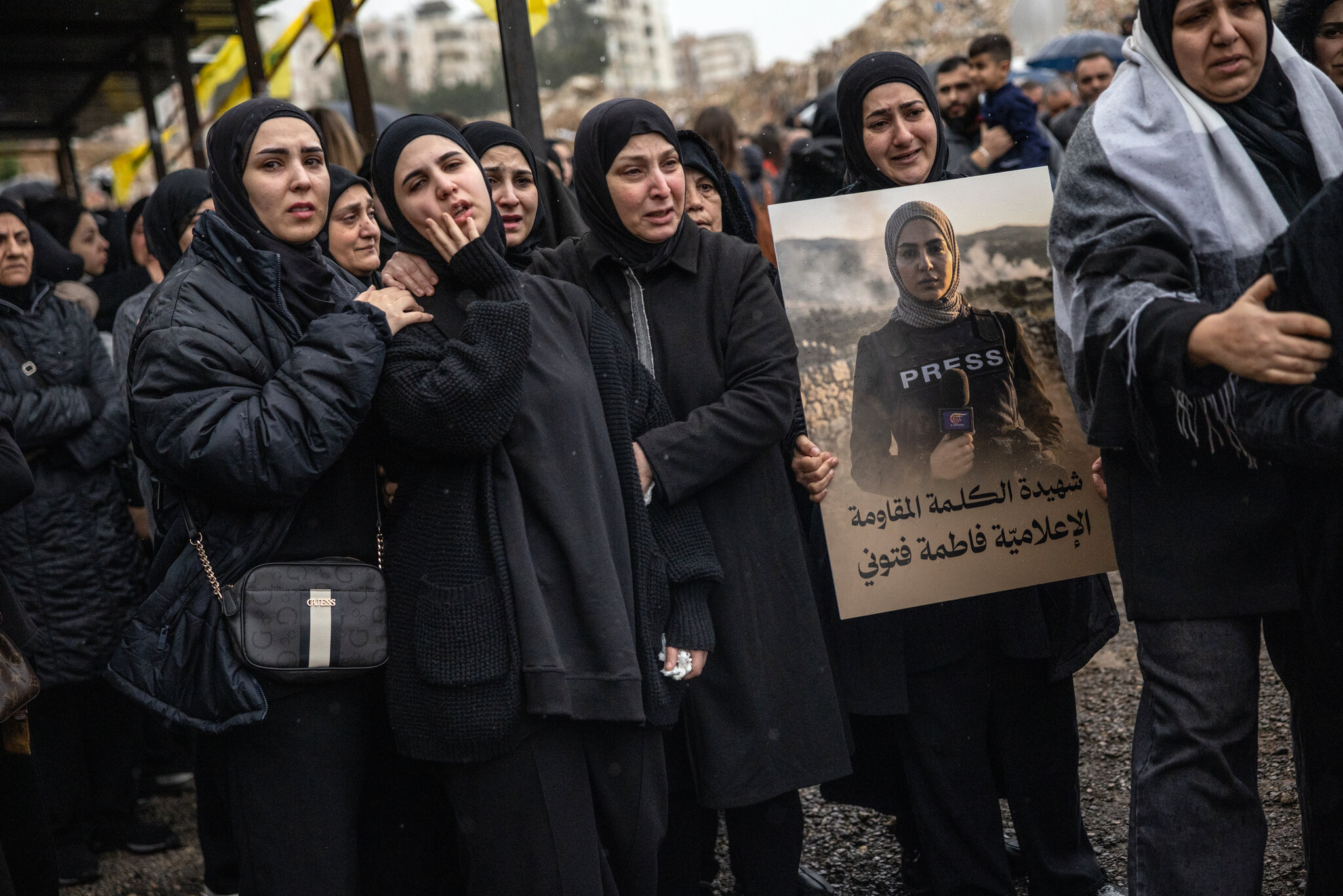 Hundreds Gather for Funeral of 3 Lebanese Killed in Israeli Strike