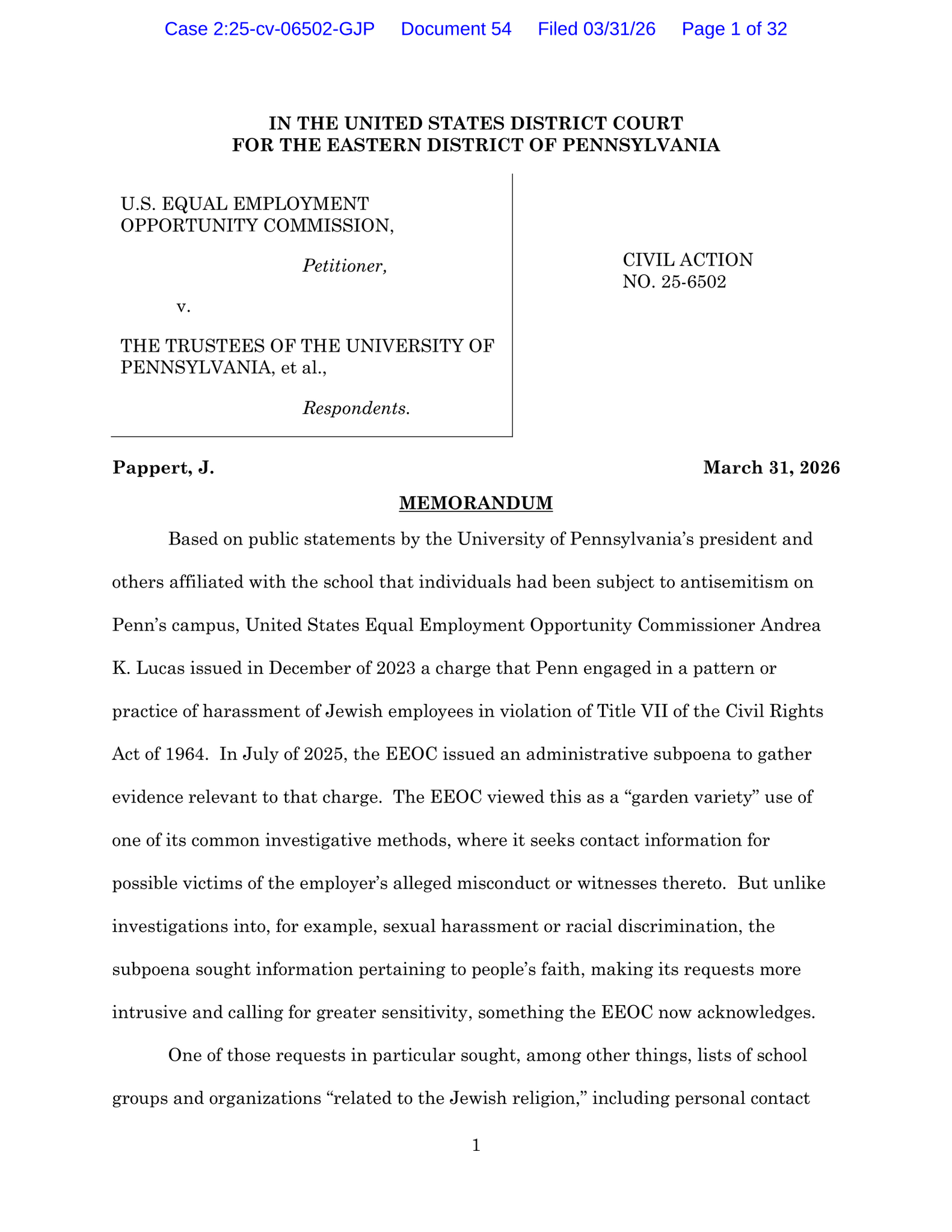 Read the Judge’s Decision on the Trump Administration’s Subpoena Against Penn