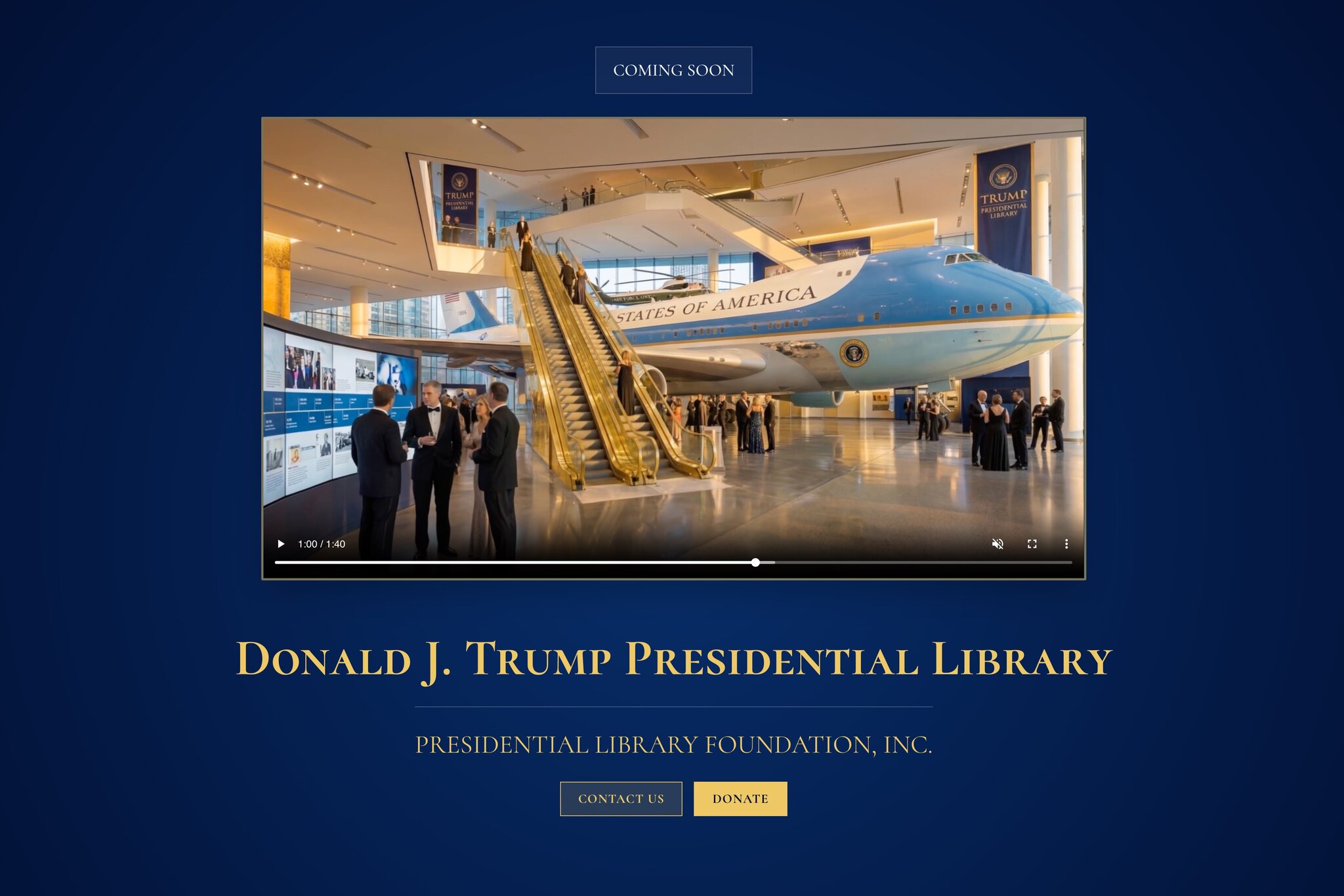 Trump Unveils Vision for Presidential Library, Complete With Golden Escalator