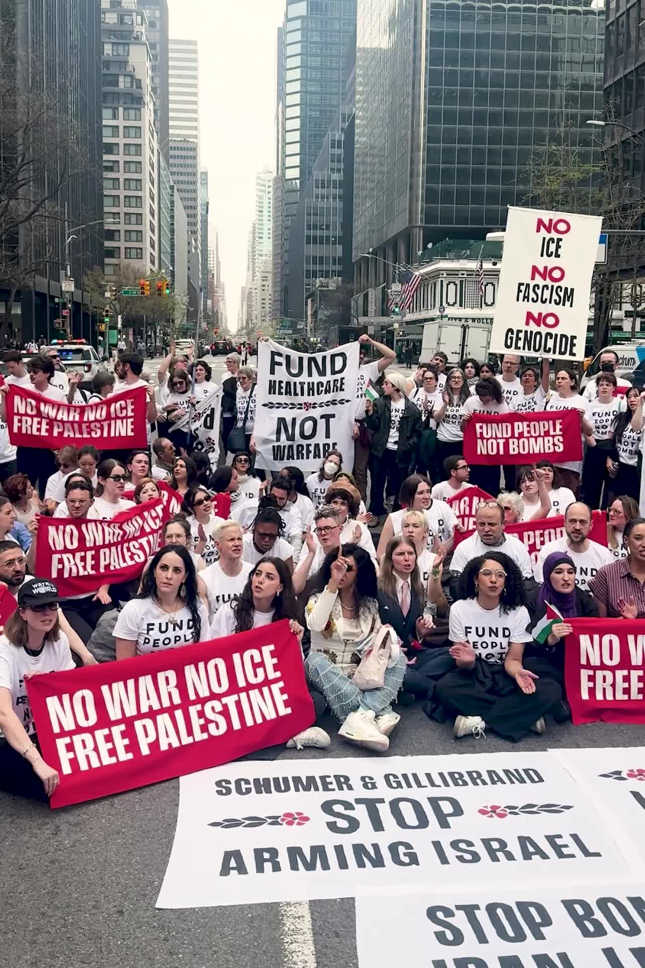 About 90 People Detained at N.Y.C. Protest Over Arms Sales to Israel