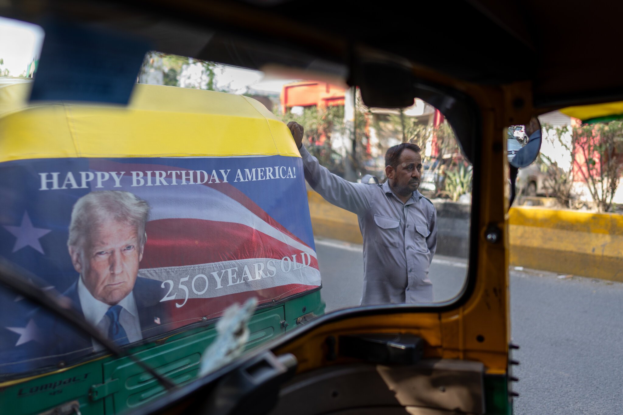 Trump’s Portrait Now Branded on Rickshaws in Delhi