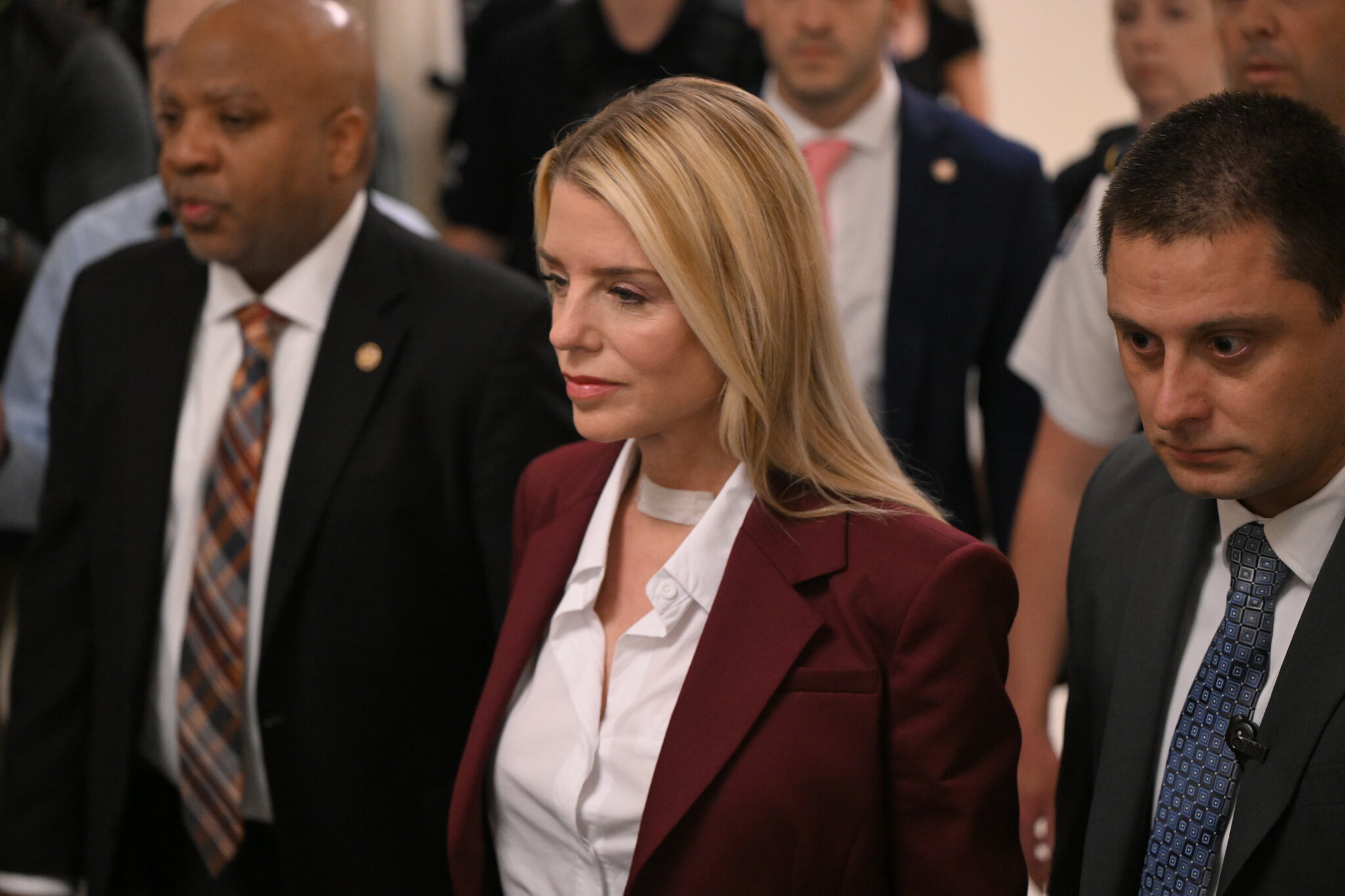 Bondi, Pressed Over Epstein Files, Places Responsibility on Blanche and Patel