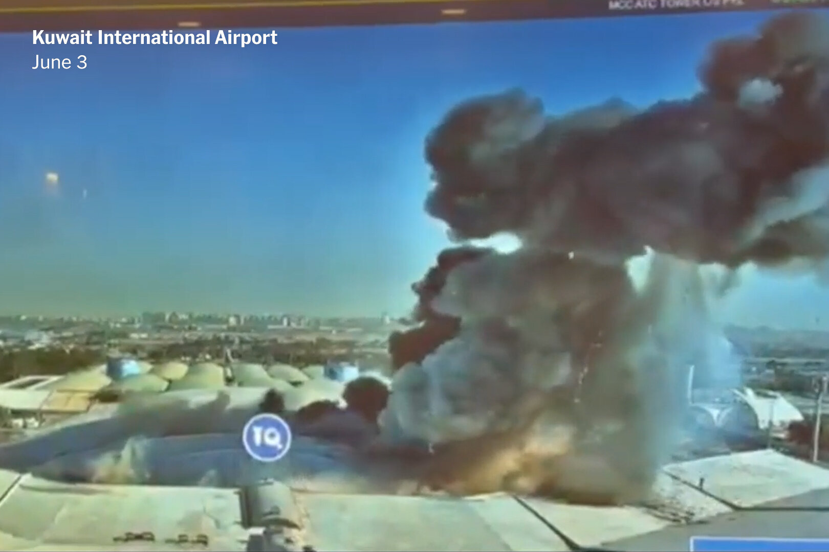 Kuwait releases videos showing the moment a drone struck its airport.