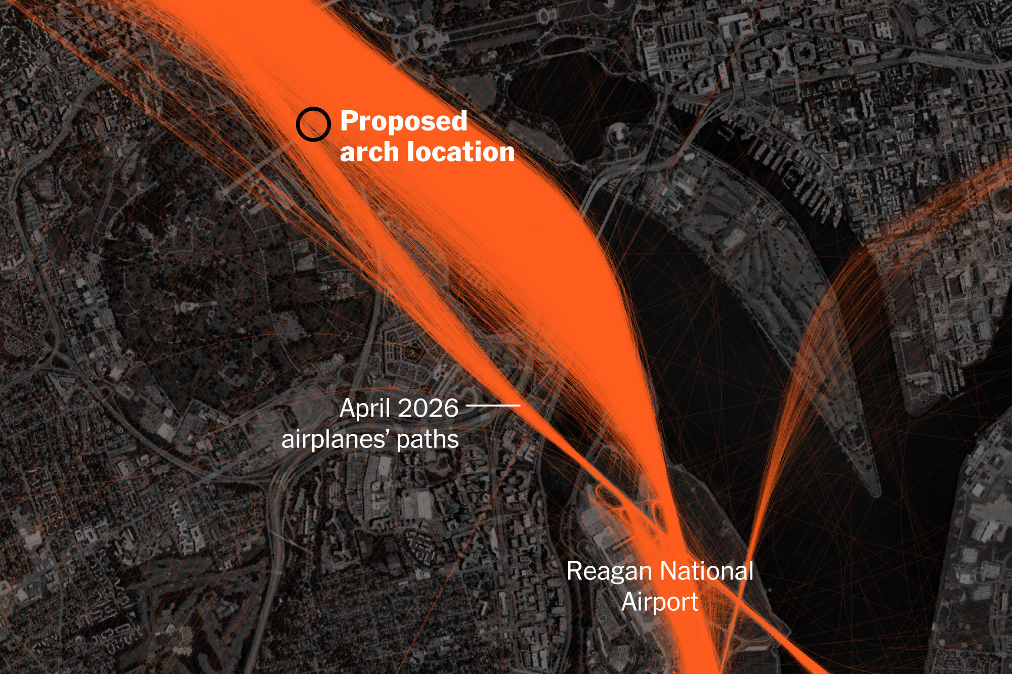 How Trump’s Proposed Arch Could Complicate D.C.’s Congested Airspace