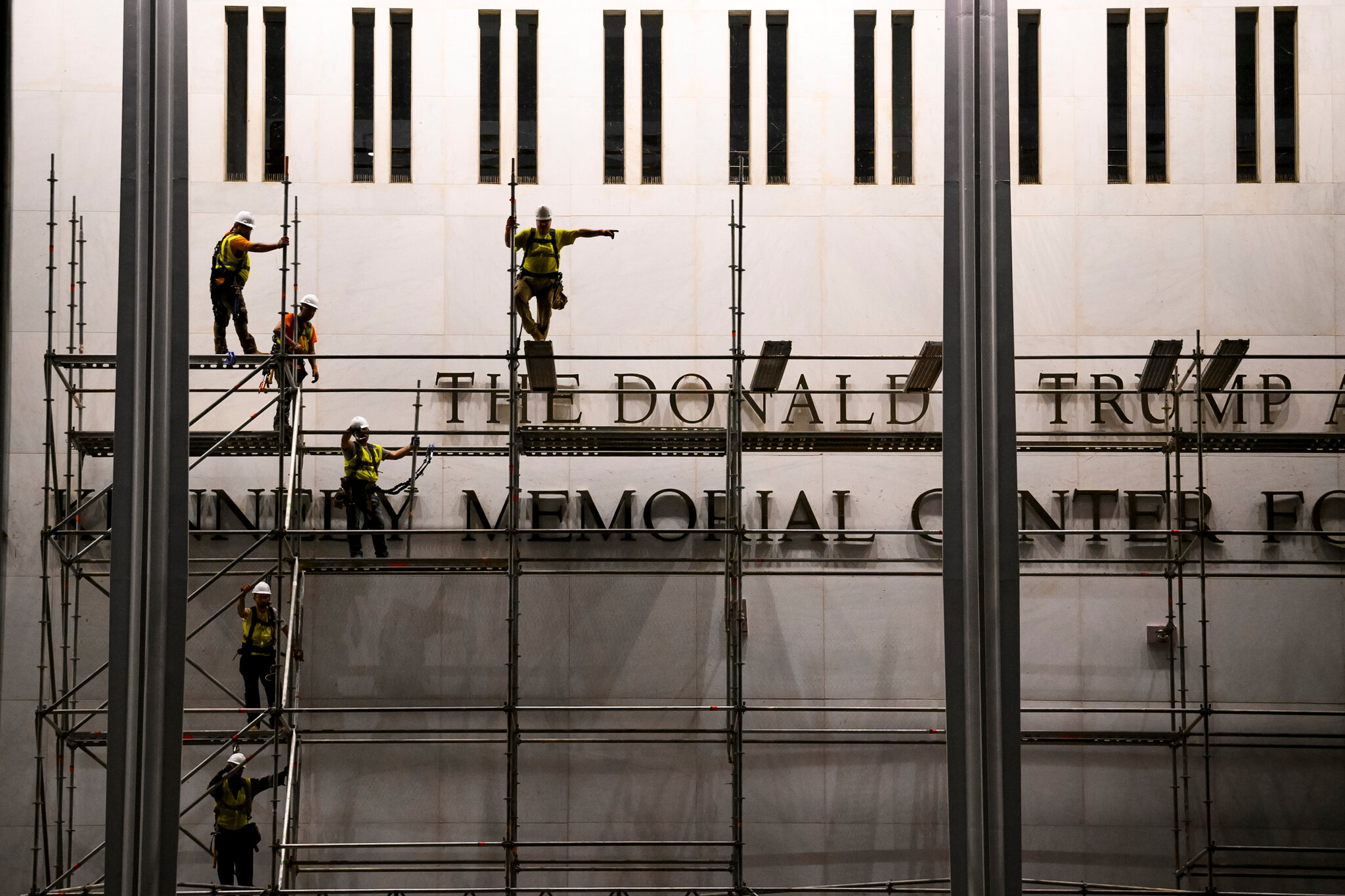Kennedy Center Begins Removing Trump’s Name From Facade