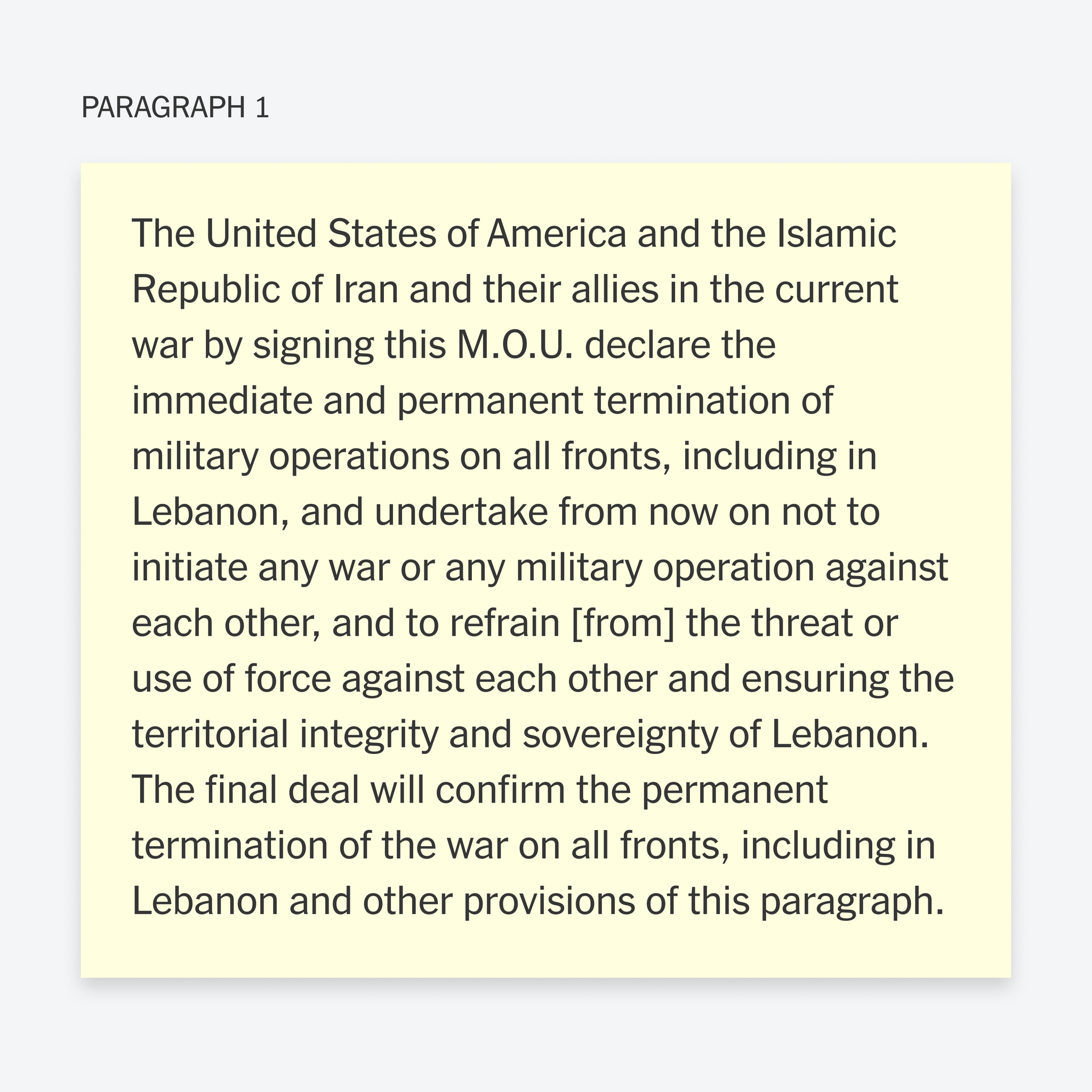 A Look at the Text of the Agreement Between the United States and Iran