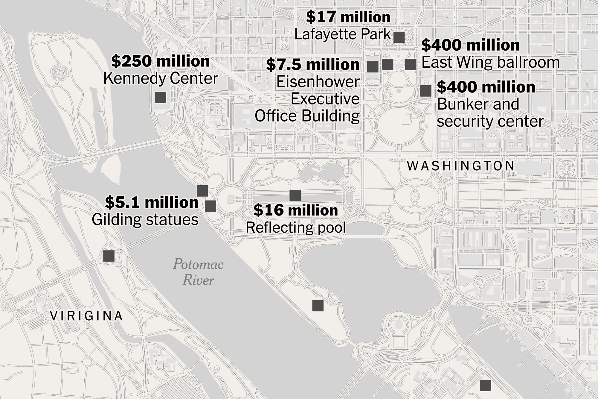 Who’s Paying for Trump’s $1 Billion Construction Spree? Secret Donors and Taxpayers.