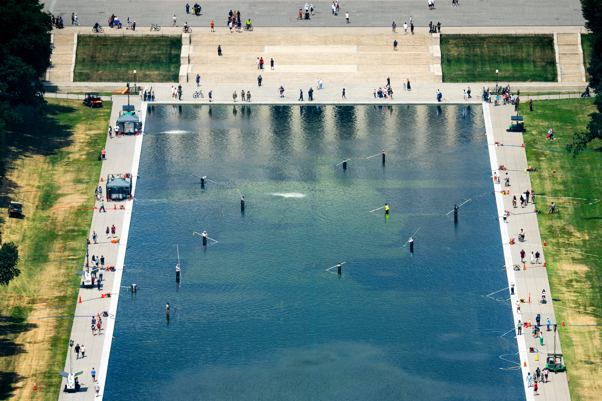 Trump Says Vandals Hit the Reflecting Pool. Internal Records Tell a More Complex Story.
