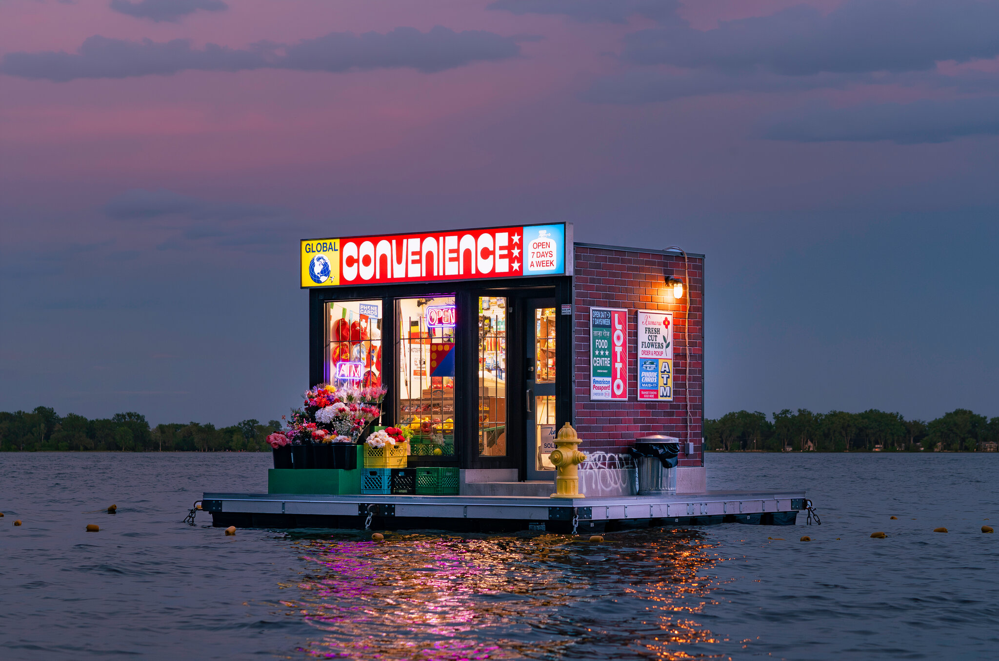 A Floating Convenience Store Appears in Toronto, Attracting the Curious