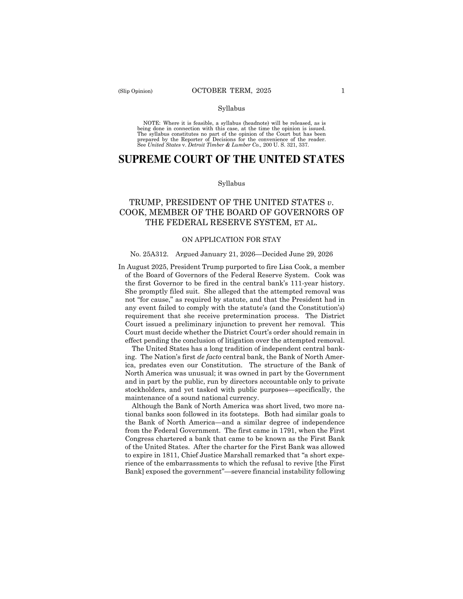 Read the Supreme Court’s Decision to Block the Firing of Lisa Cook