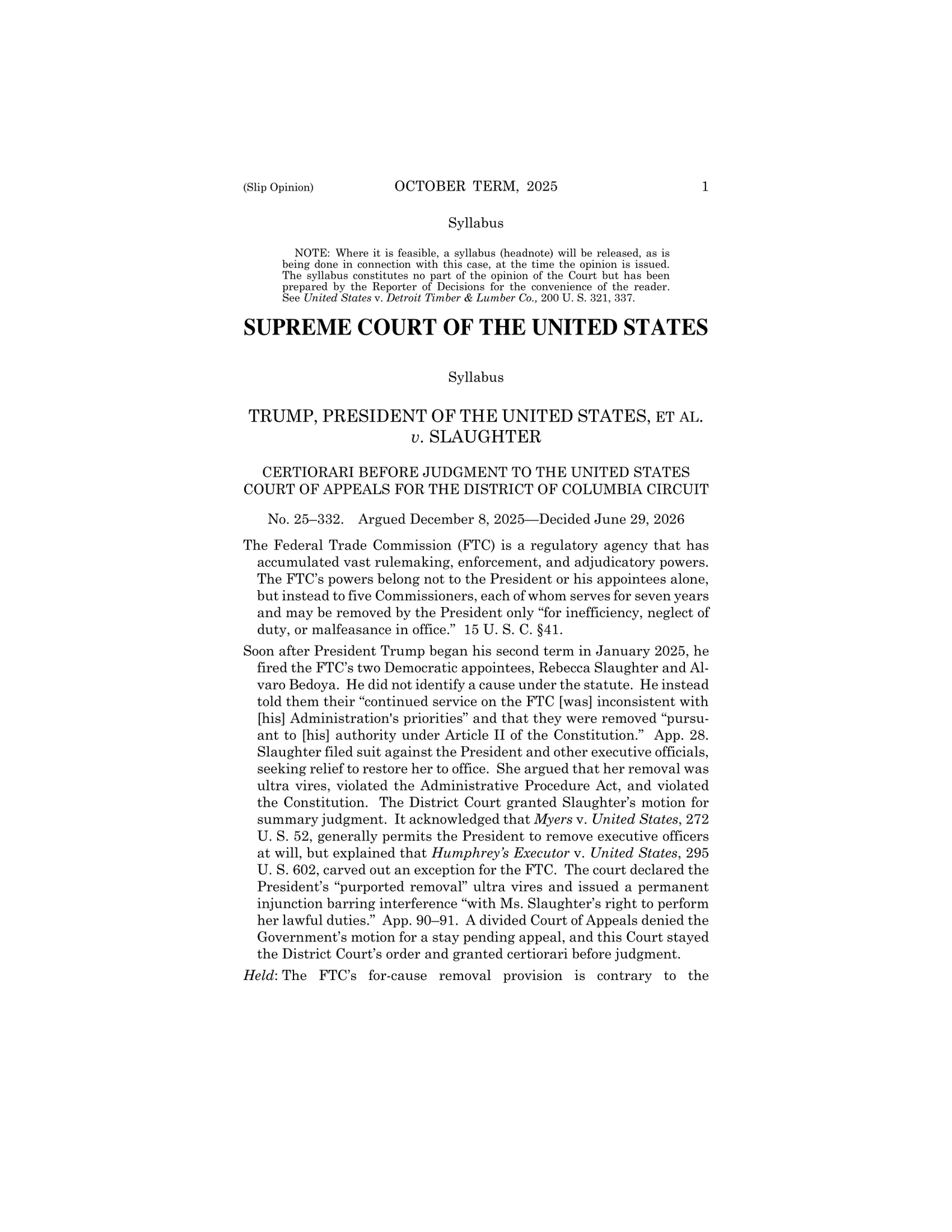 Read the Supreme Court’s Decision to Expand Presidential Power Over Regulators