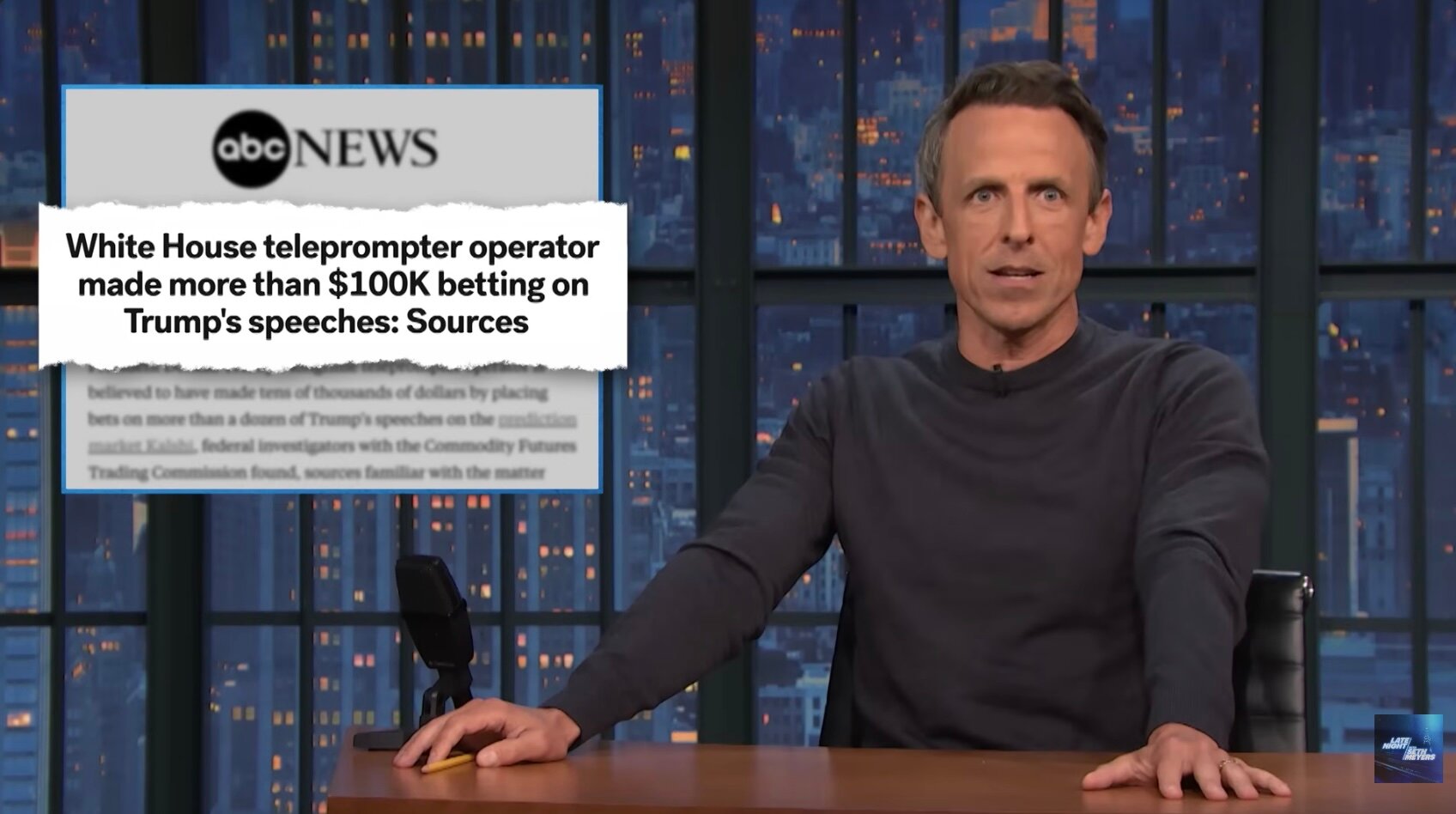 Late Night Is Amused by Alleged White House Teleprompter Grift