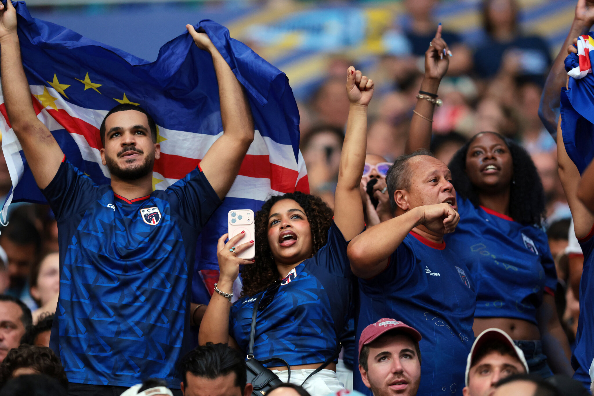 ‘The world knows we exist now’: Cape Verde fans lure neutral spectators to their side.