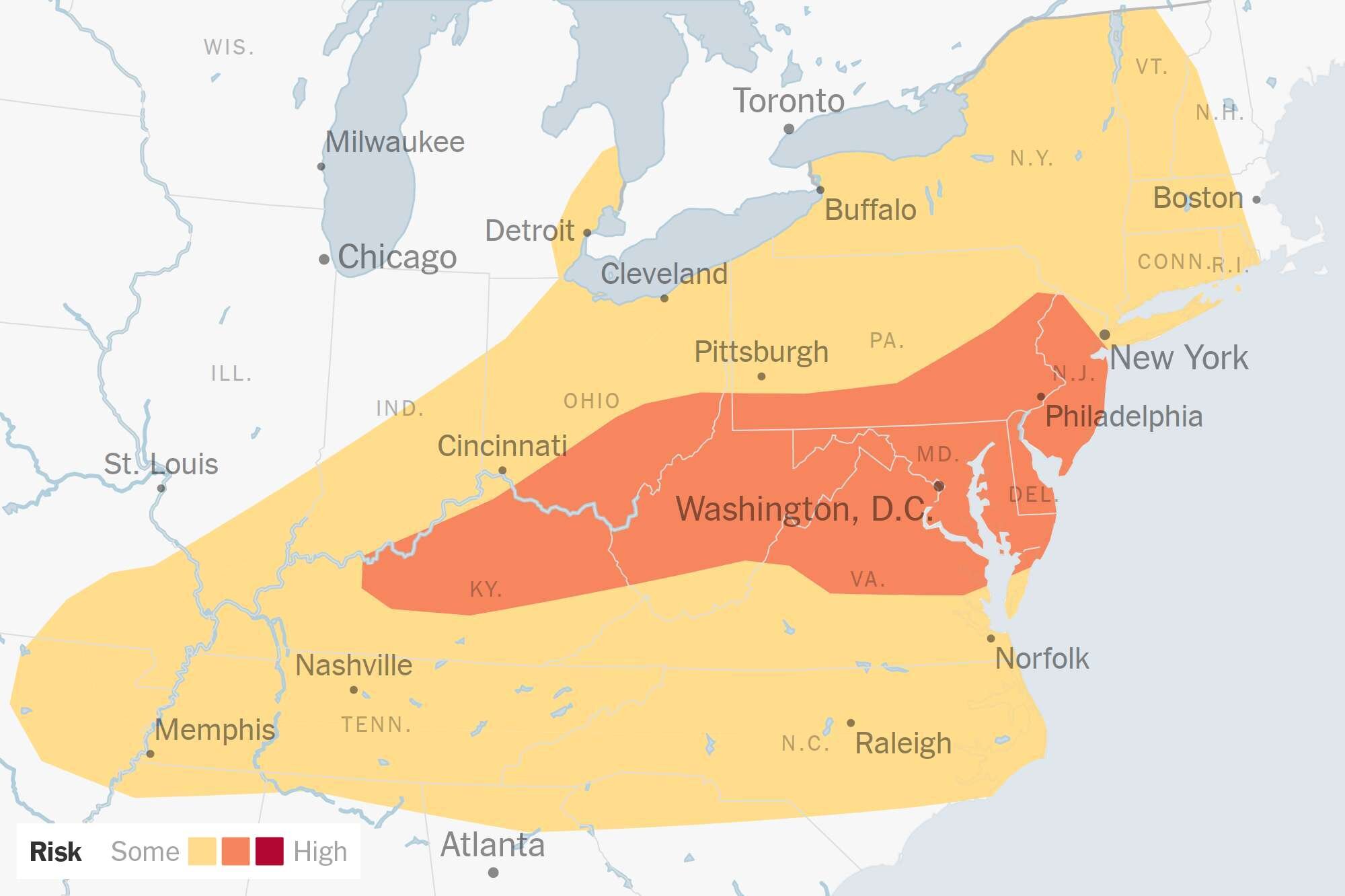 Millions Across the Northeast Face Heavy Rain and Powerful Winds on Tuesday