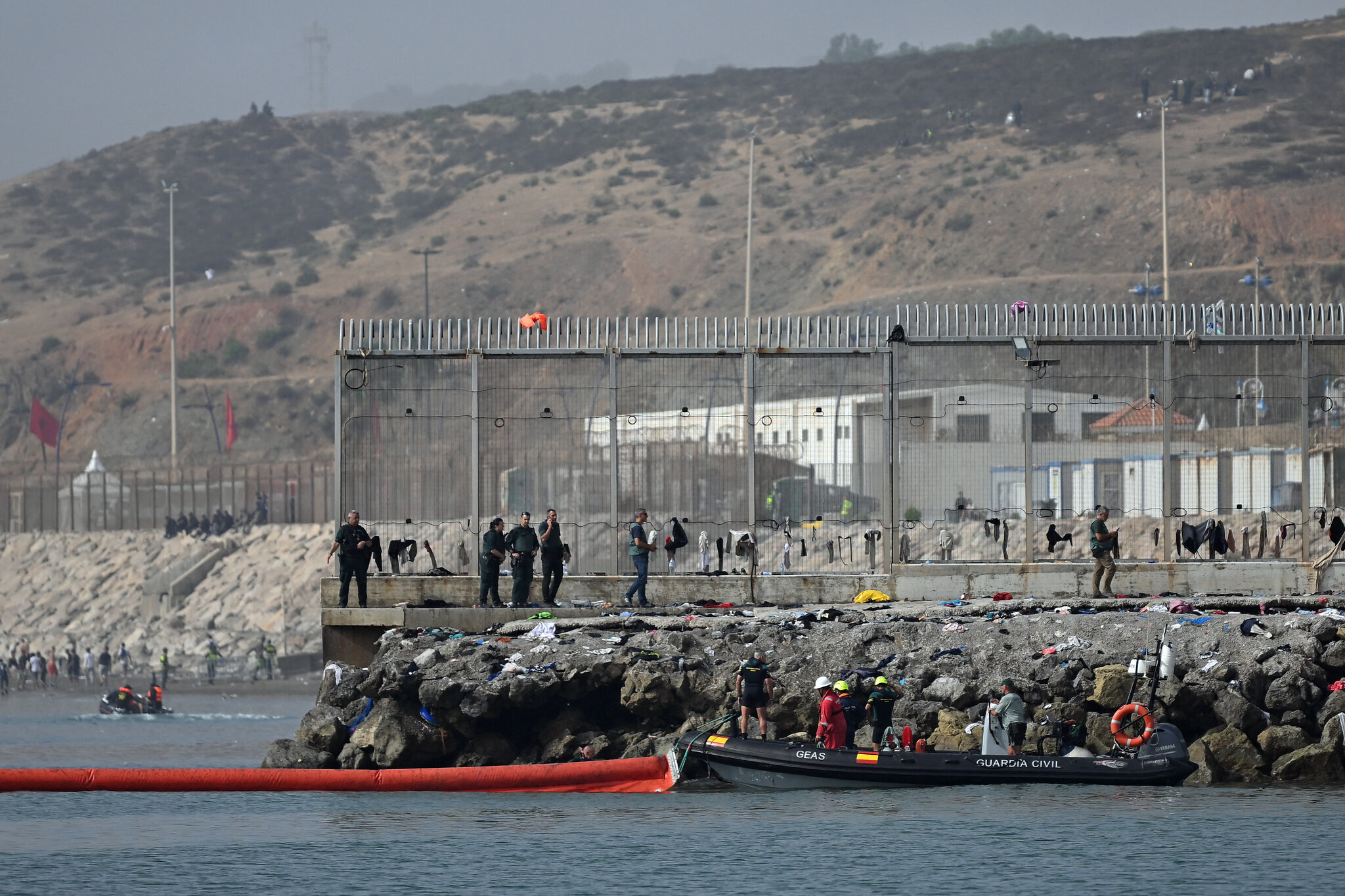 Spain Installs Floating Barrier in Ceuta After Influx of Migrants