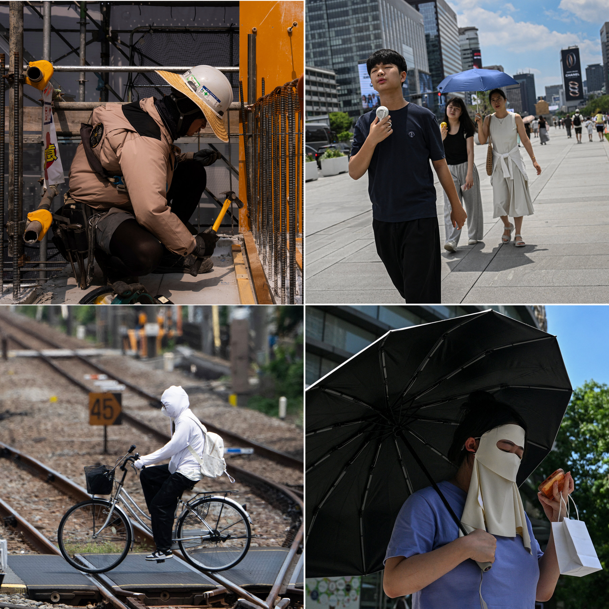 A.C. Vests and UV Parasols: East Asia Deploys Heat-Fighting Gadgets