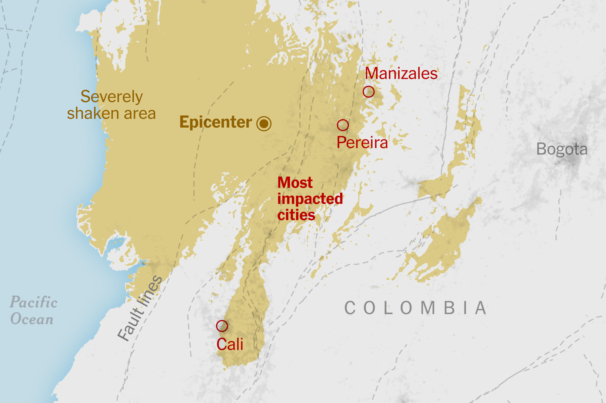 Here Is Where Colombia’s Quake Hit Hardest