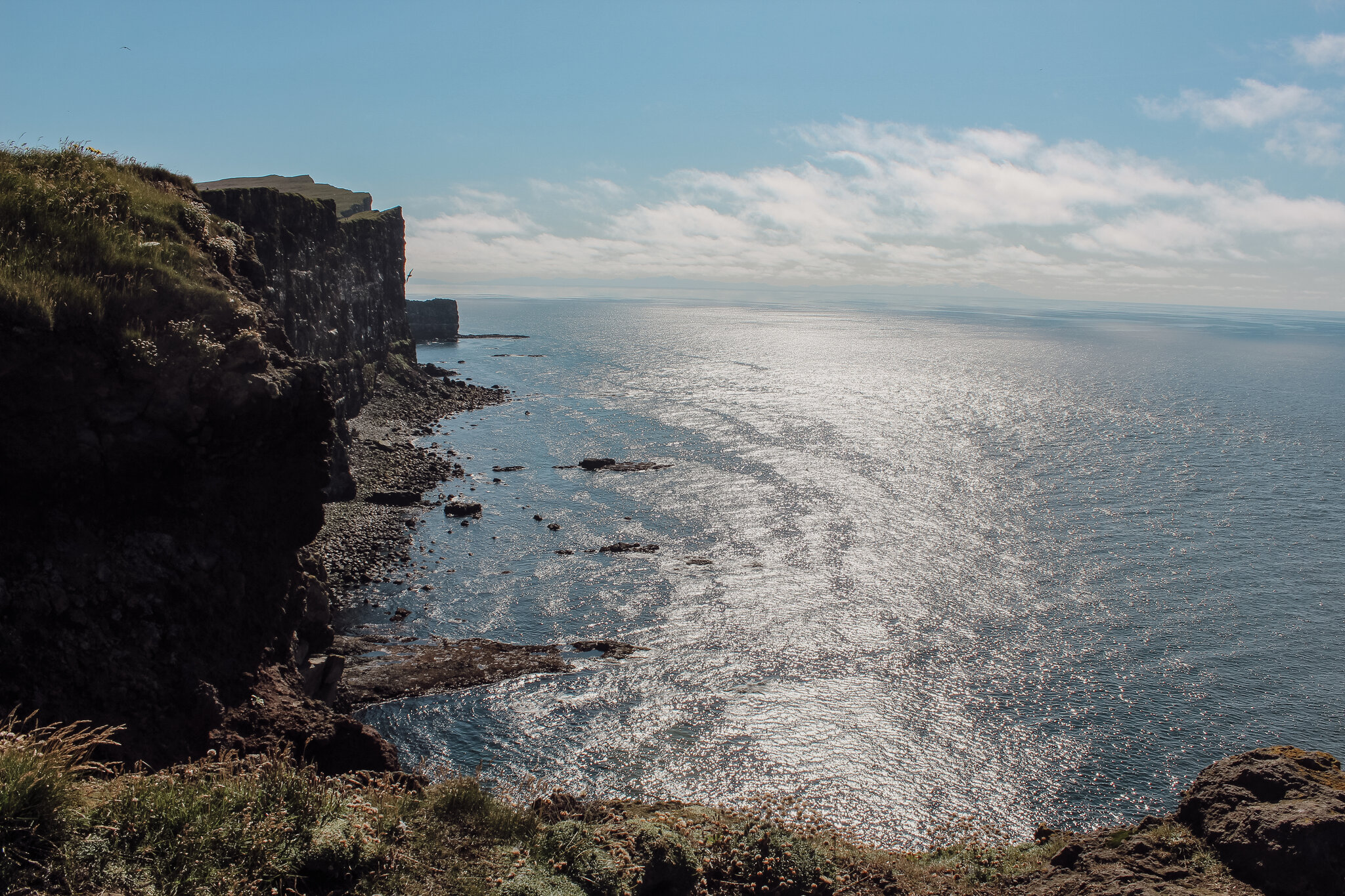 This remote spot has cliffs, seabirds — and today, a few extra seconds of darkness.