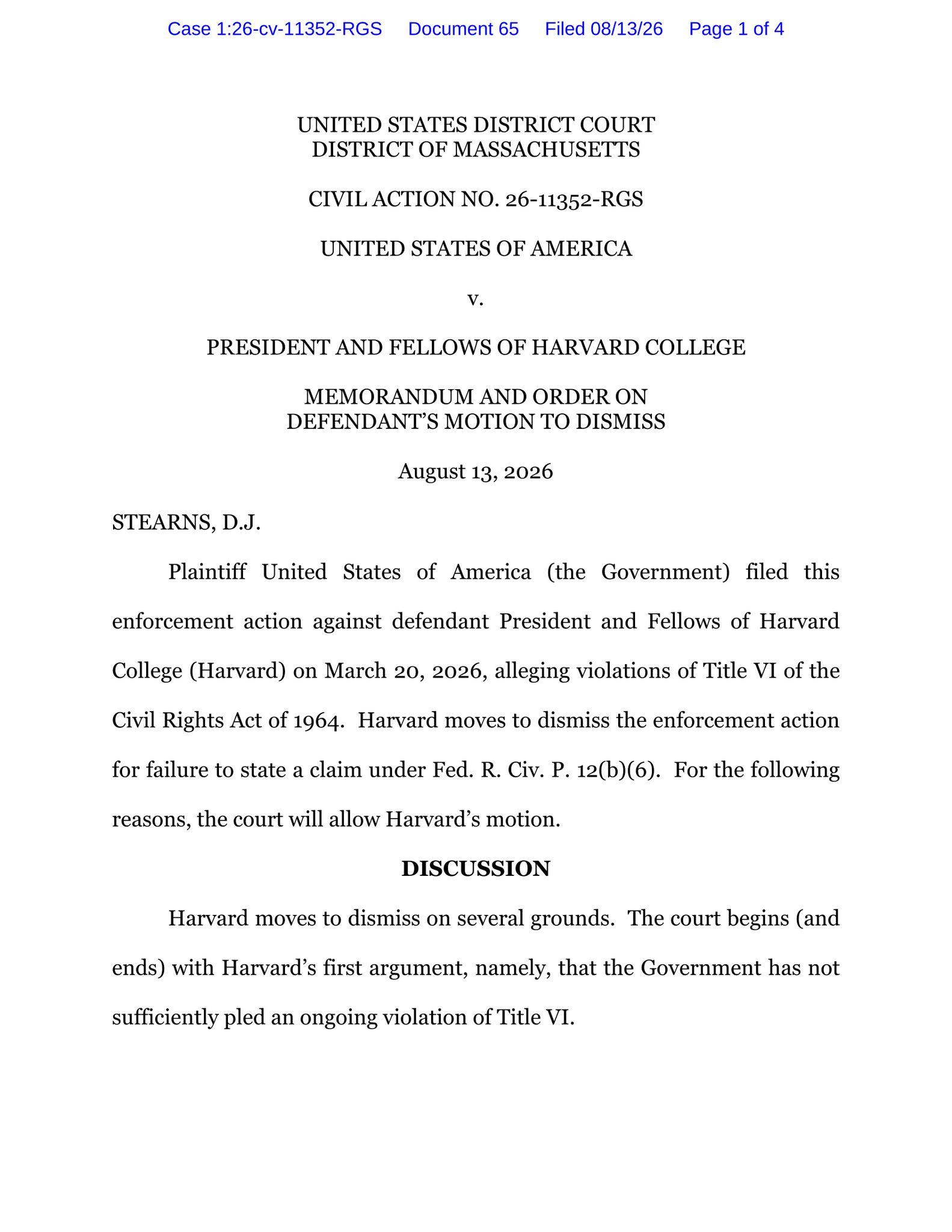 Read the Ruling Dismissing an Antisemitism Lawsuit Against Harvard